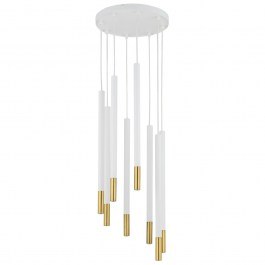 Pendant Light Sopel Due 8 33240 8xG9 3W D30x100cm White-Brushed Gold Sigma Lighting WHITE-GOLD