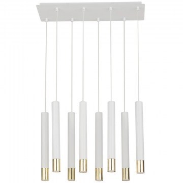 Φωτιστικό Οροφής - Ράγα Sopel Grand 8 33391 8xGU10 R35 4W 56x19x90cm White-Gold Sigma Lighting