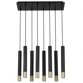 Pendant Light Sopel Grand 8 33398 8xGU10 R35 4W 56x19x90cm Black-Gold Sigma Lighting BLACK-GOLD