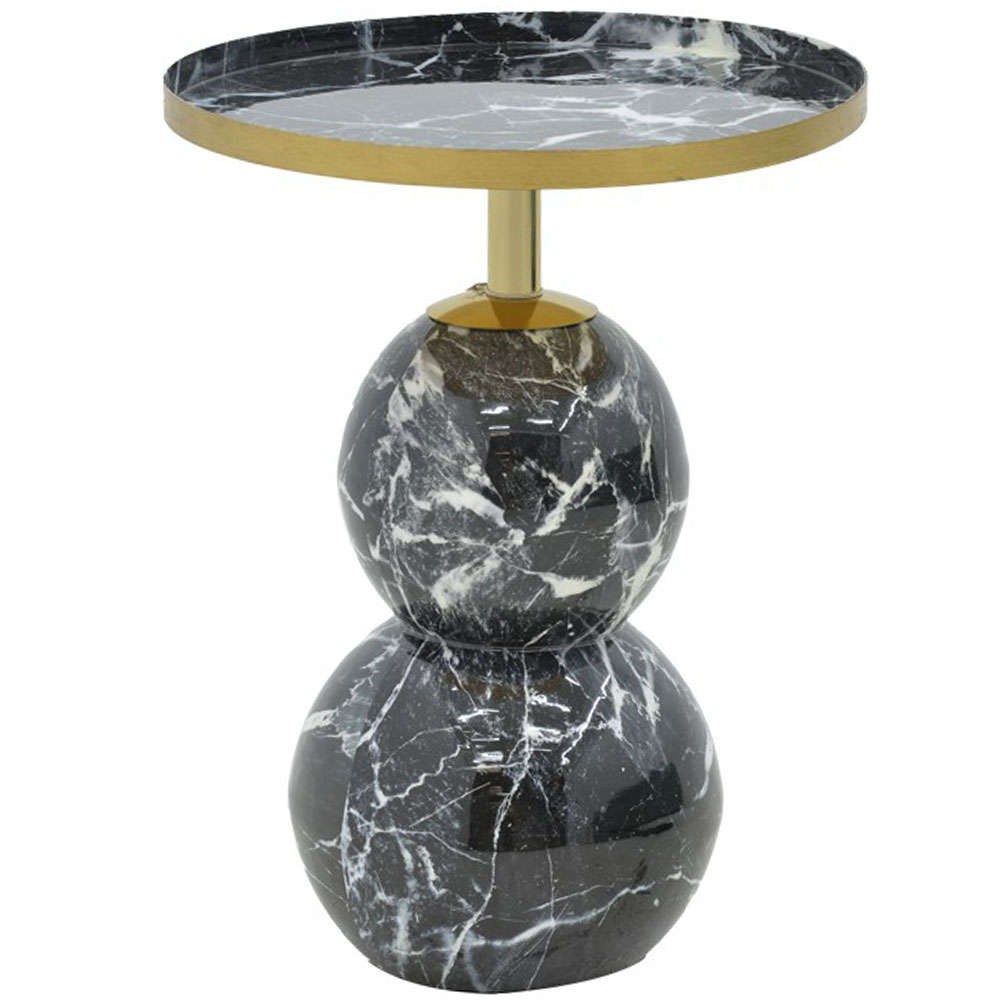 Τραπεζάκι Βοηθητικό Dearest 287-000009 Φ41x57cm Marble Effect Blue-Gold
