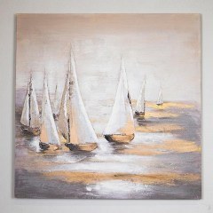 Canvas Painting 755-12060 100x100x3cm Grey-White Estheti Home