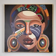 Canvas Painting Woman 755-12069 82x82x4.5cm Multi Estheti Home