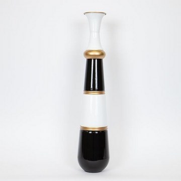Floor Vase Metal 752-22015 17x17x81.5cm Gold-Black-White Estheti Home