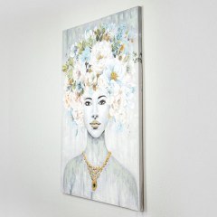 Painting On Canvas Woman With Flowers 755-12014 80x120x3.5cm Multi Estheti Home