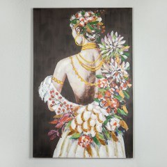Painting On Canvas Woman Dressed With Flowers 755-12020 80x120x3.5cm Multi Estheti Home