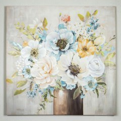 Painting On Canvas Flowers 755-12025 100x100x3.5cm Multi Estheti Home