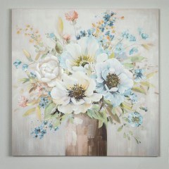 Painting On Canvas Flowers 755-12026 100x100x3.5cm Multi Estheti Home