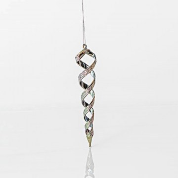 Christmas Ornament Stalactite (Set 6Pcs) 600-45144 3,3x17,5cm Anthracite