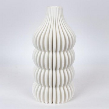 Porcelain Vase 3D 752-21096 17.5x17.5x35.5cm White Estheti Home