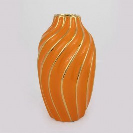 Ceramic Vase 752-20182 14x14x24,5cm Orange-Gold Estheti Home ORANGE-GOLD