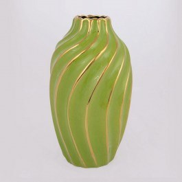 Ceramic Vase 752-20183 14x14x24,5cm Green-Gold Estheti Home GREEN-GOLD