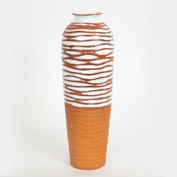 Βάζο Κεραμικό 752-20232 12,1x12,1x36,1cm Terracotta-White Estheti Home