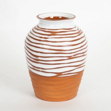 Ceramic Vase 752-20234 15,6x15,6x19,8cm Terracotta-White Estheti Home