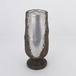 Ceramic Candlestick For Tealight 752-25045 11x11x25cm Silver-Brown Estheti Home SILVER-BROWN