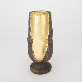 Ceramic Candlestick For Tealight 752-25047 11x11x25cm Gold-Brown Estheti Home GOLD-BROWN