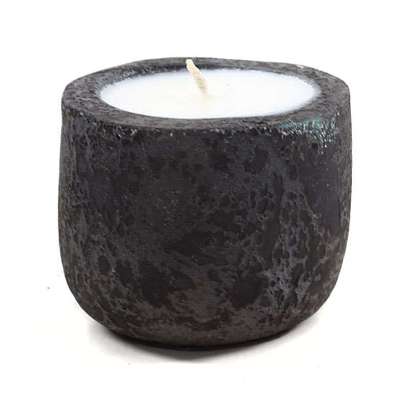 Κερί Mingi 0630028 13x13x12cm Black Spot Gray Clay/Terracotta Soulworks