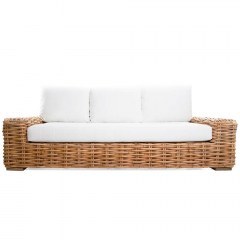 Sofa Three-Seater Cirebon 100050 215x80x70cm With Cushions Natural-White Soulworks