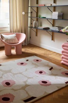 Carpet Unikko 132402 Beige-Pink 140X200 Marimekko