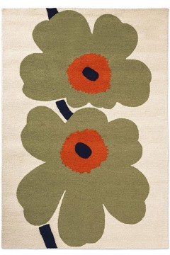Carpet Unikko 60th Anniversary 433017 Dusty Green-Cream 140X200 Marimekko
