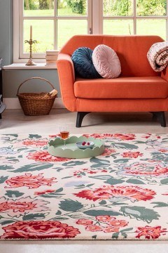 Carpet Wendling Floral 083100 Poppy Red-Cream 140X200 Laura Ashley