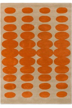 Carpet Optical Oval 157703 Orange-Sand 160X230 Orla Kiely