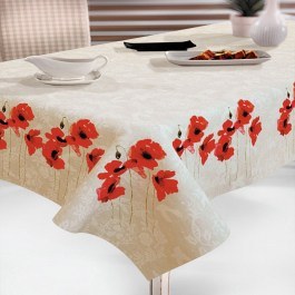 Tablecloth Easter 11 145X145 Saint Clair WHITE-RED