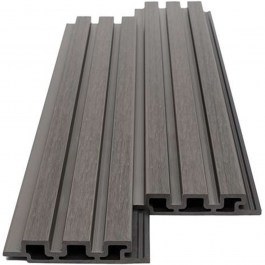Πάνελ Τοίχου Wpc 2ης Γενιάς Με 3D Πηχάκια 5570 14,7x2,5x290cm Dark Grey New Plan DARK GREY