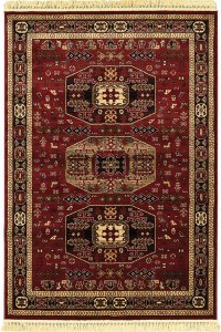 Σετ Χαλιά Κρεβατοκάμαρας 3Τμχ. Persia 6057 Burgundy Με Κρόσσι New Plan
