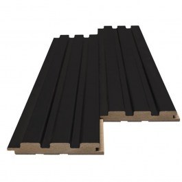 Πάνελ Τοίχου Mdf Με Πηχάκια 3D 505090 Beat St 16mm 11,9x275cm Black Edition New Plan BLACK