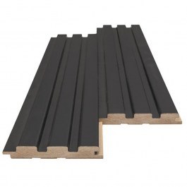 3D Slat Mdf Wall Panel 507090 Beat Dl 16mm 11,9x275cm Black Lead New Plan BLACK