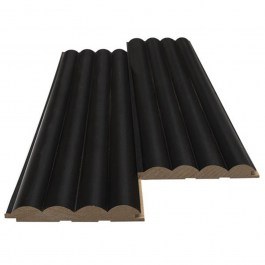 3D Slat Mdf Wall Panel 805090 Wave St 16mm 11,9x275cm Black Edition New Plan BLACK