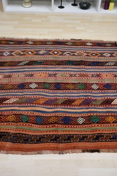 Handmade Persian Kilim Carpet Orange-Multi 155Χ175