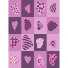 Μοκέτα Υφαντή Antique Hearts New Purple-Pink