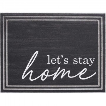 Entrance Mat Ecomat Tradition 700 Lets's Stay Home 45X60cm Black Sdim