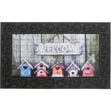 Πατάκι Εισόδου Venga 001 Birdhouses Welcome 45X75cm Black-Multi Sdim