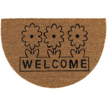 Entrance Mat E-Coco 004 Welcome Flowers 40X60cm Beige-Black Sdim