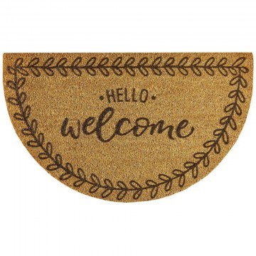 Πατάκι Εισόδου Finesse 475 Flower Hello Welcome 45X75cm Beige-Black Sdim