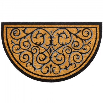 Πατάκι Εισόδου Ruco Design 102 Half Round 45X75cm Beige-Black Sdim
