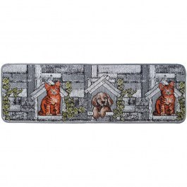 Kitchen mat Collage 9704 50X150cm Grey Sdim GREY