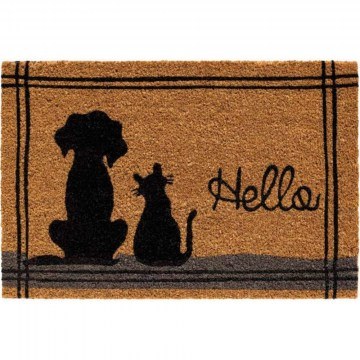 Πατάκι Εισόδου E-Coco Cat Dog Hello 029 40x60cm Natural-Black Sdim