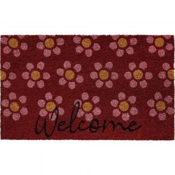 Entrance Mat Ruco Print Welcome 642 45x75cm Red Sdim