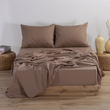 Bed Sheet With Rubber Basic Brown Nef-Nef
