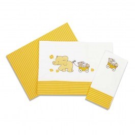 Baby Bed Sheets Set Baby Elephant 112 Dim WHITE-GOLD