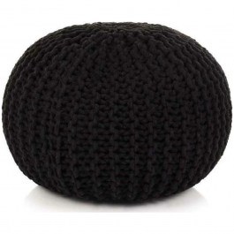 Πουφ Σκαμπό Cotton 05692.003 50x40cm Black BLACK