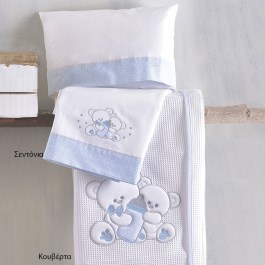 Baby Pique Blanket With Embroidery Cuddles 585 Ciel Rythmos CIEL