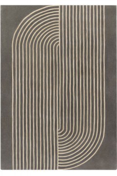 Carpet Stripes Iron Grey-Beige 170X240 Carpet Couture