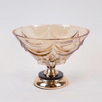 Decorative Bowl With Foot 754-11024 29x13cm Gold Estheti Home