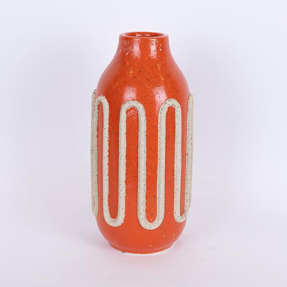 Βάζο Κεραμικό 752-20334 Φ15x32cm Orange-Beige Estheti Home