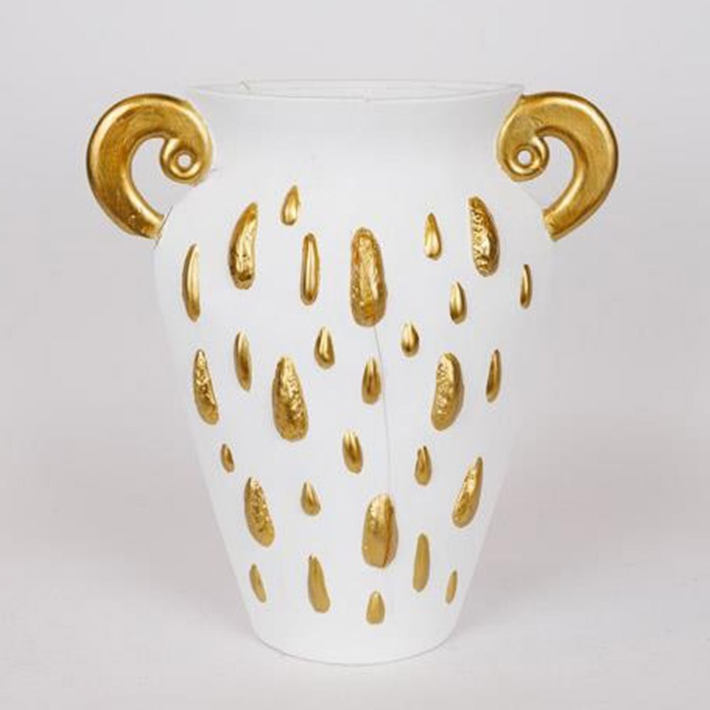 Βάζο Κεραμικό 819-00366 33,5x15,2x37,5cm White-Gold Estheti Home