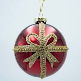 Christmas Balls Bow (Set 4Pcs) 600-47483 10cm Red RED